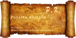 Polifka Klotild névjegykártya